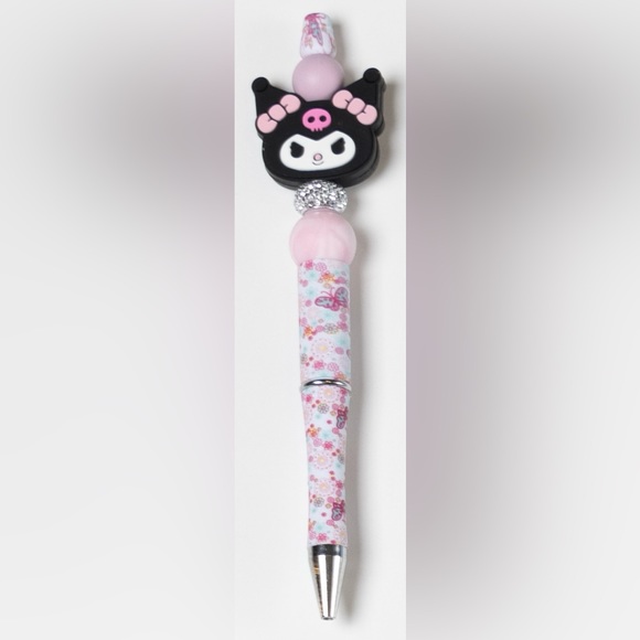 Kuromi Custom Made Silicone Beaded Pen - Picture 1 of 2